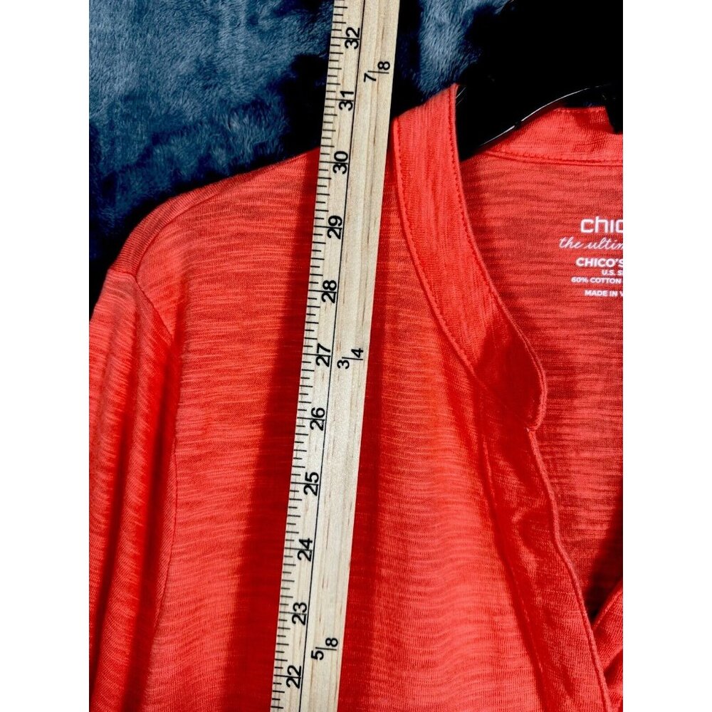 Chico’s The Ultimate Tee Women's Top Size 2 Large Orange 3/4 Sleeve - Picture 6 of 15